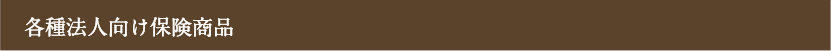 各種法人向け保険商品